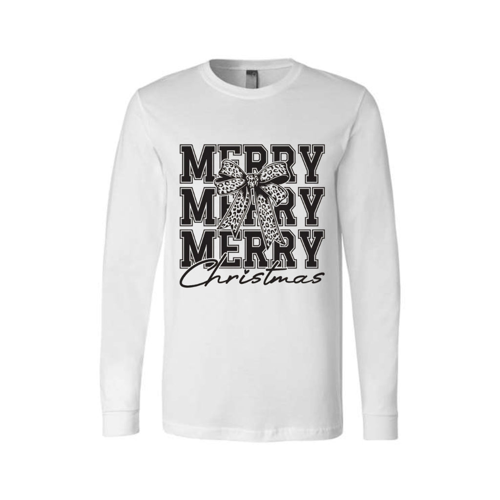 Holiday Long Sleeves-Merry Merry Merry Christmas Graphic