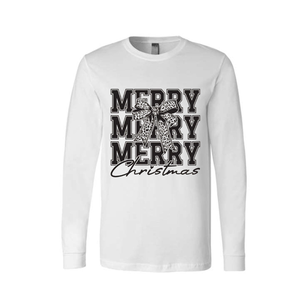 Holiday Long Sleeves-Merry Merry Merry Christmas Graphic
