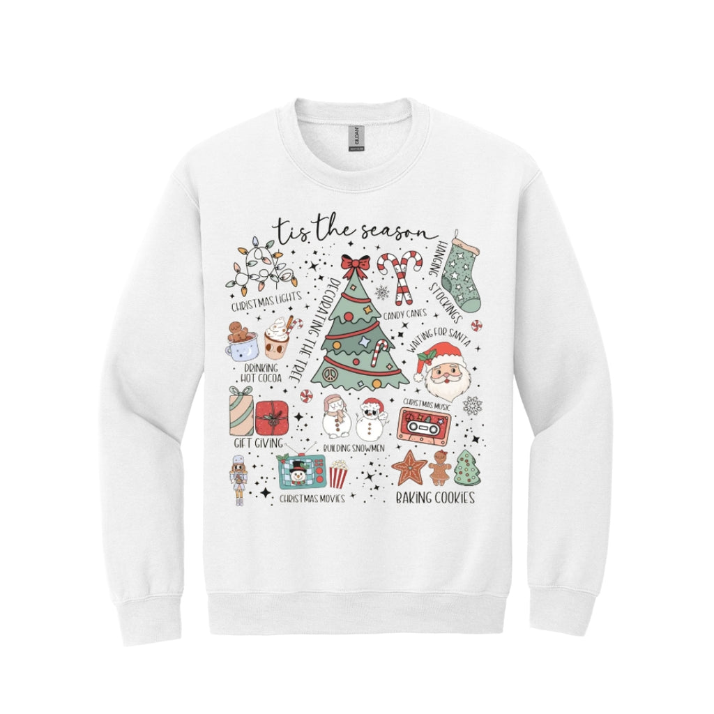 Holiday Crewneck Sweatshirt- Tis the Season’ Christmas Icons