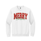 Holiday Crewneck Sweatshirt-“Merry Christmas” Glitter Varsity Design