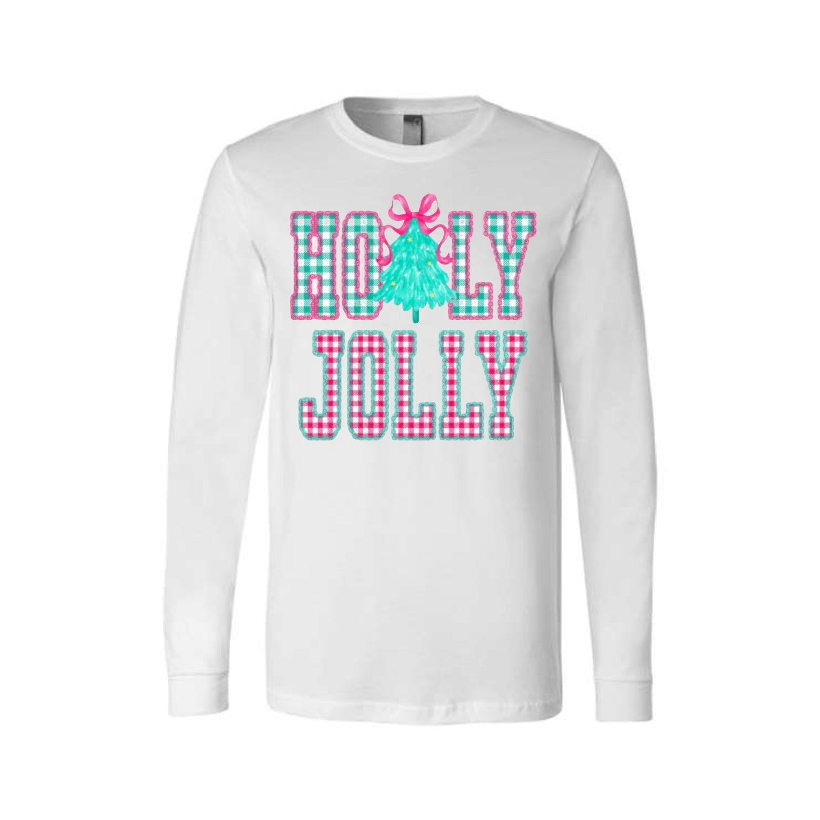 Holiday Long Sleeves-Holly Jolly Gingham Christmas