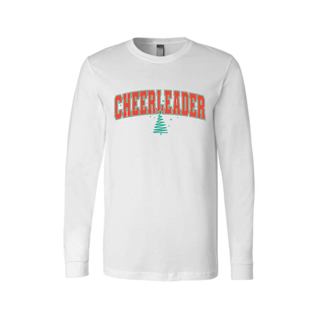 Holiday Long Sleeves- Festive “Cheerleader” Christmas Apparel – Perfect Holiday Spirit Wear for Cheer Teams