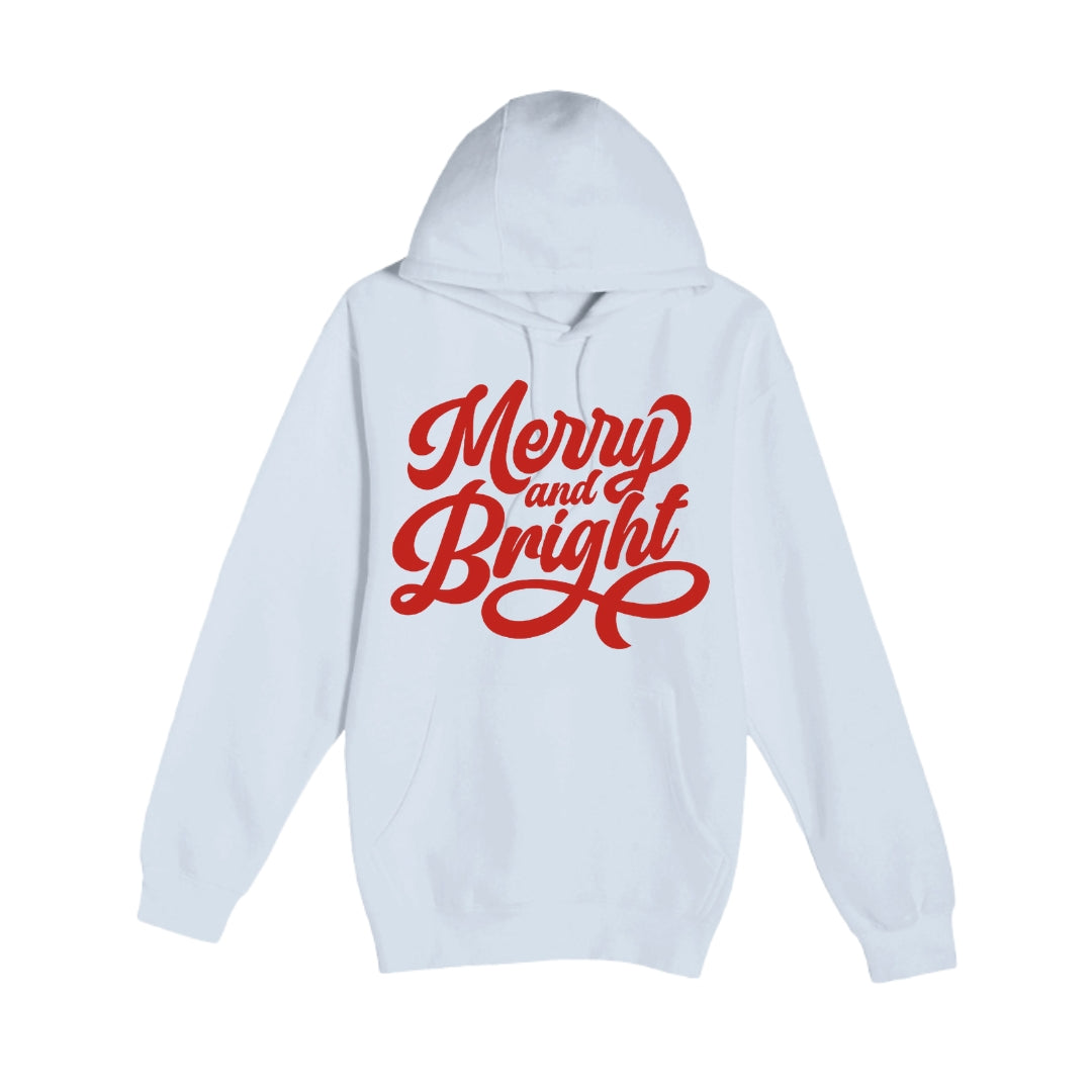 HOLIDAY HOODIE-Merry and Bright Holiday Graphic