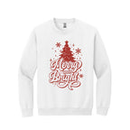 Holiday Crewneck Sweatshirt-“Merry and Bright” Christmas Tree Design