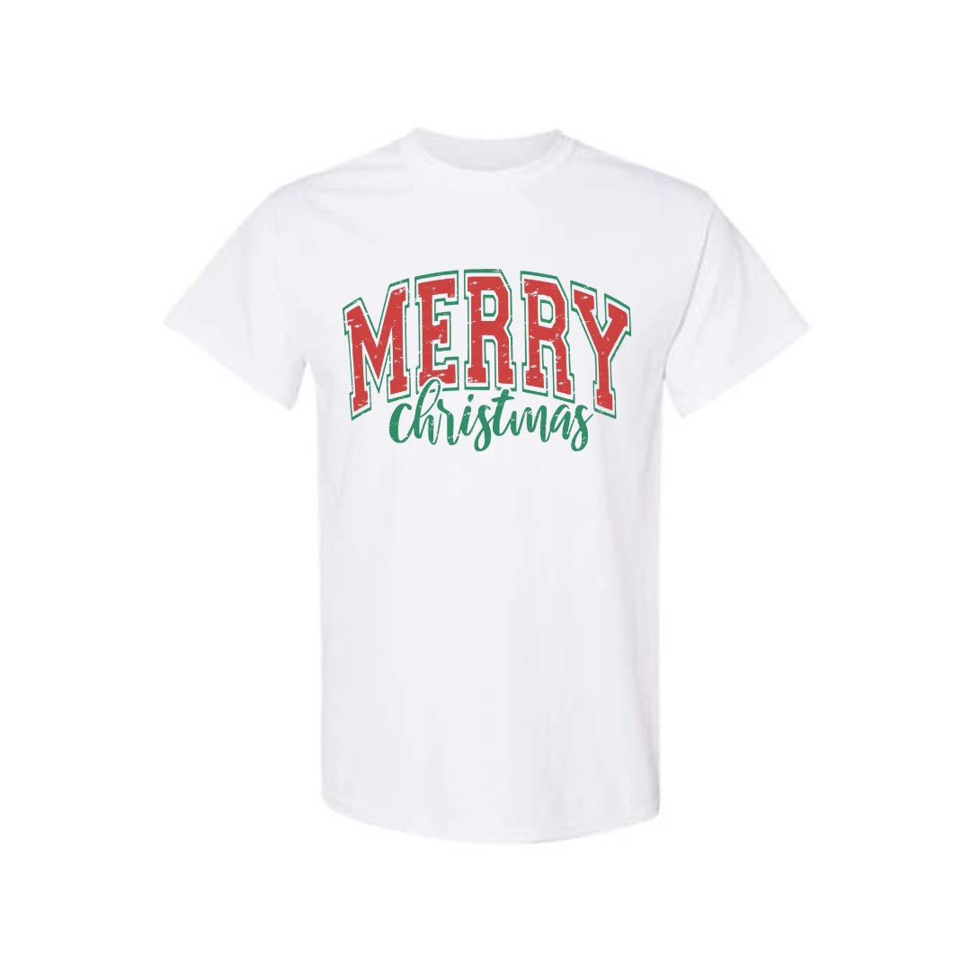 Minimalist Holiday Shirt - “Merry Christmas” Bold Letter Design