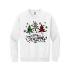 Holiday Crewneck Sweatshirt-Merry Christmas 3 Graphic Trees
