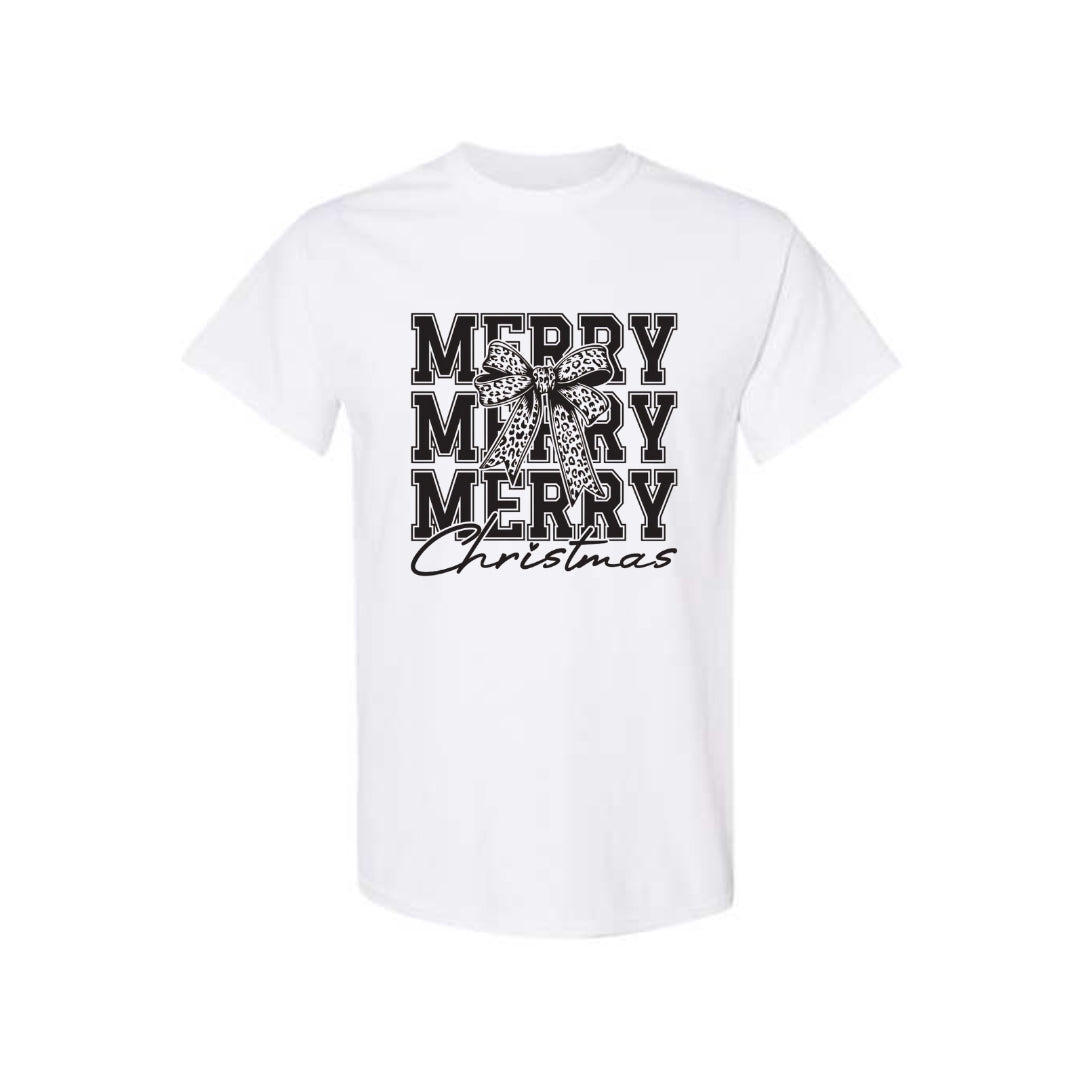 Holiday Shirt - Merry Merry Merry Christmas Graphic