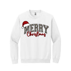 Holiday Crewneck Sweatshirt- “Merry Christmas” Leopard Santa Design