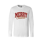 Holiday Long Sleeves- “Merry Christmas” Glitter Varsity Design