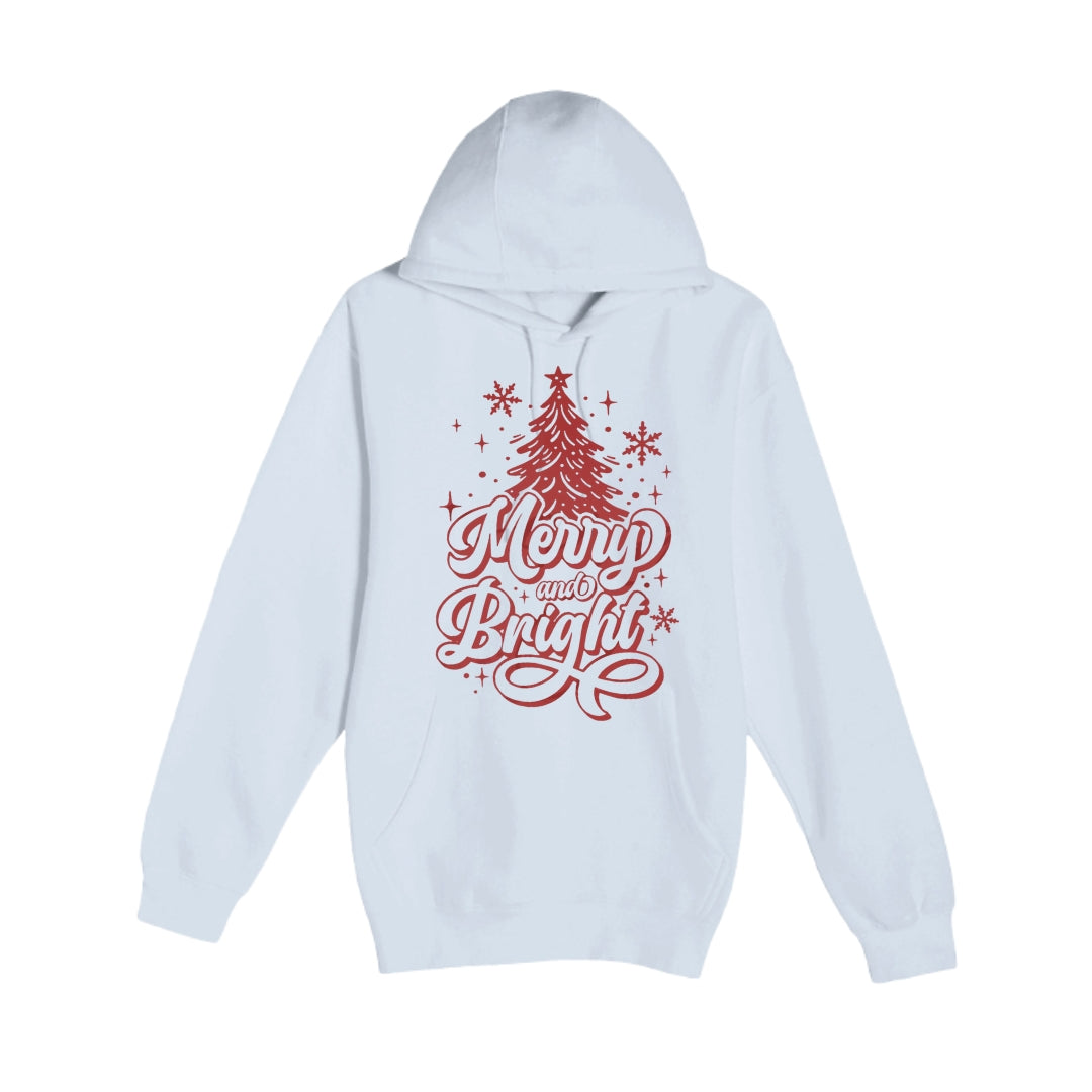 HOLIDAY HOODIE-“Merry and Bright” Christmas Tree Design