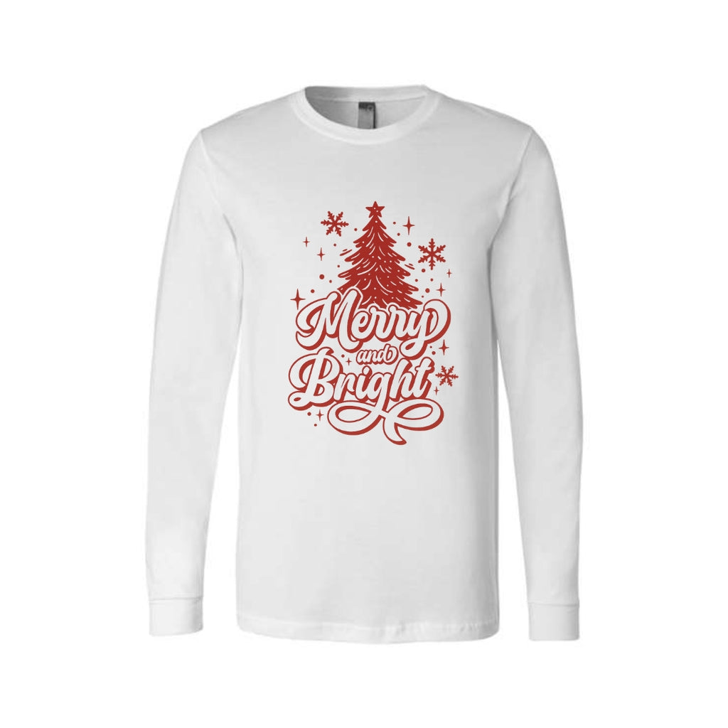Holiday Long Sleeves- - Merry and Bright” Christmas Tree Design