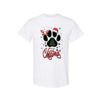 Merry & Furry Tees: Merry Christmas Paw Print Holiday Apparel – Festive Pet Lover Christmas Design
