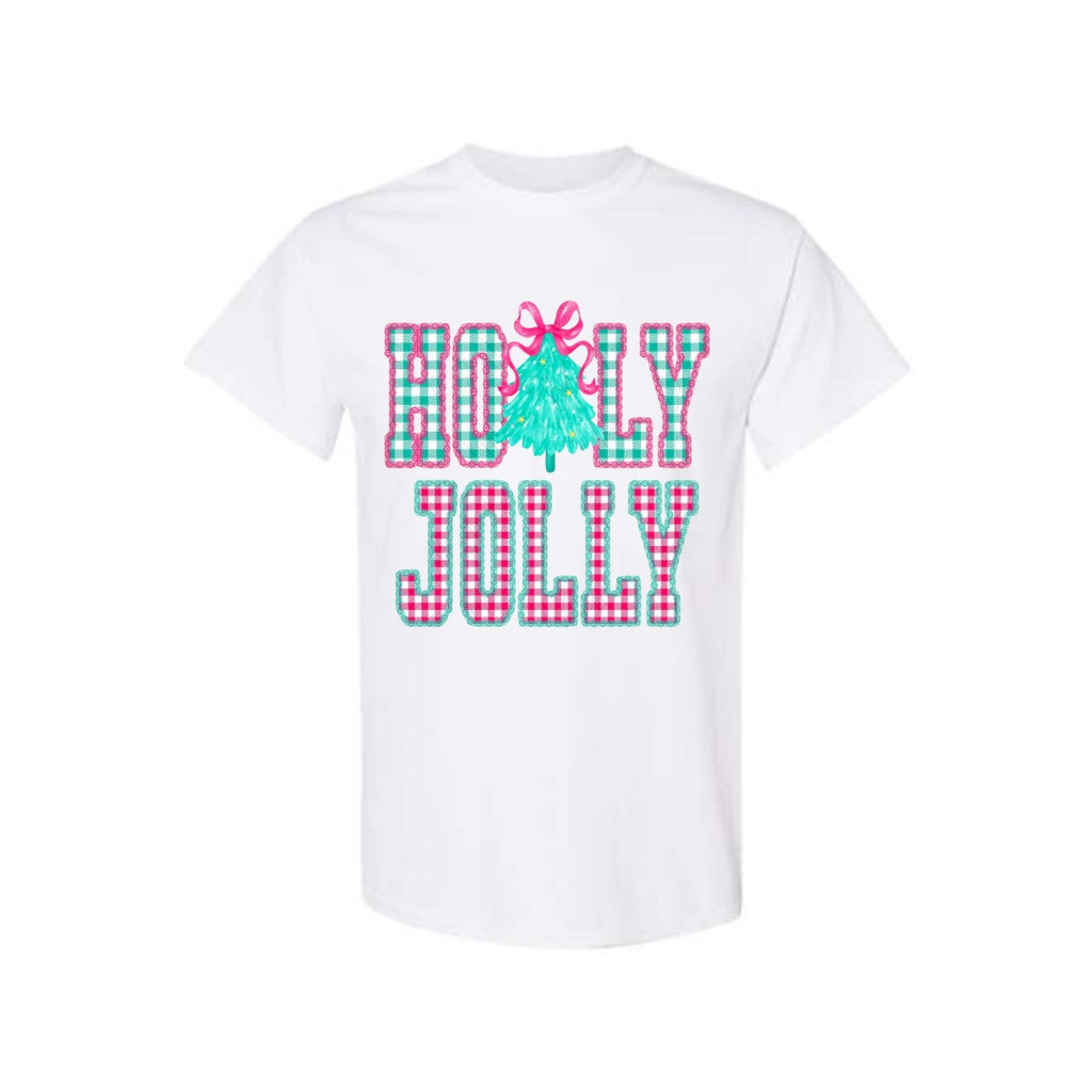 Holiday Shirt -Holly Jolly Gingham Christmas