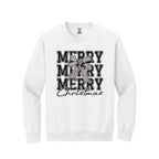 Holiday Crewneck Sweatshirt- Merry Merry Merry Christmas Graphic