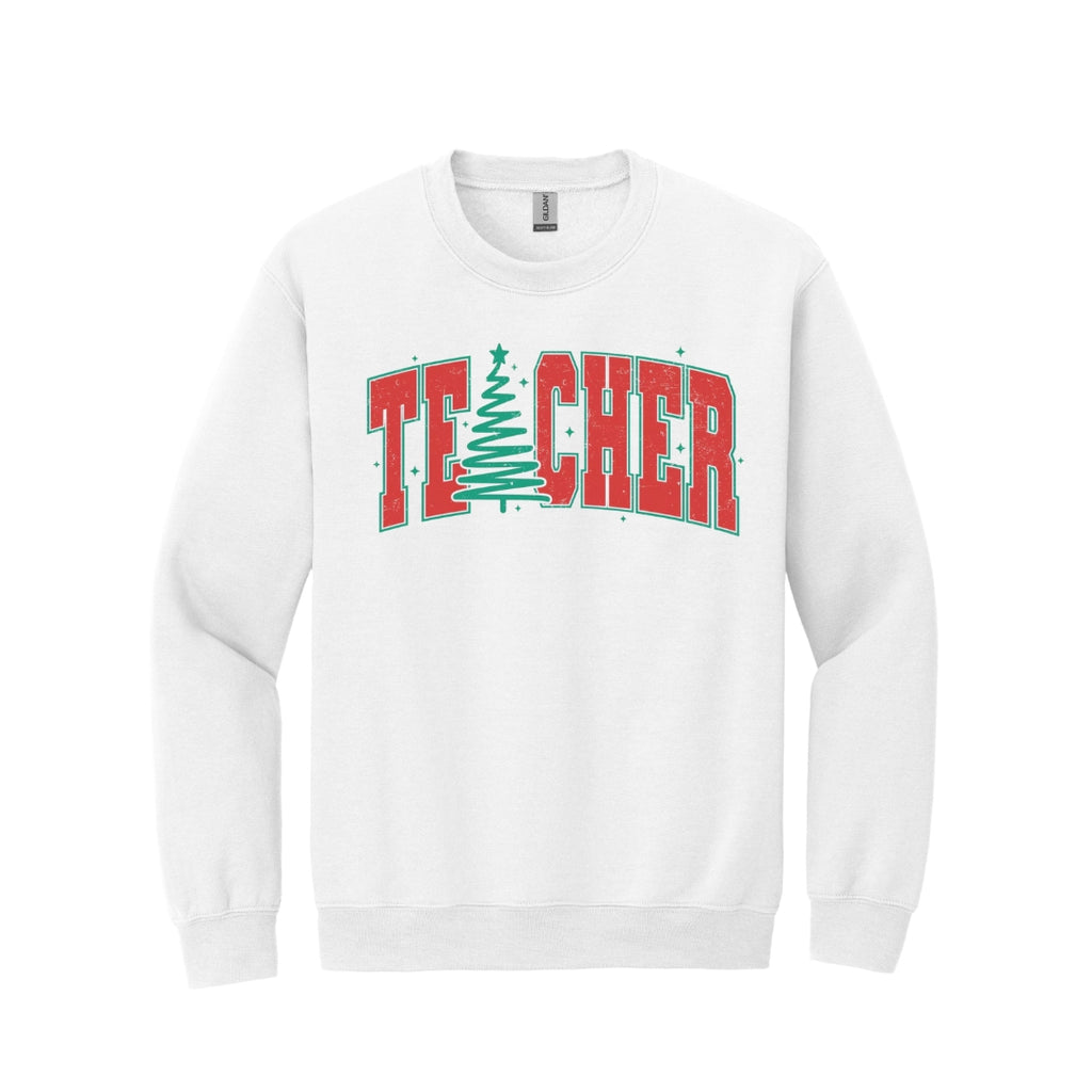 Holiday Crewneck Sweatshirt-Festive “Teacher” Christmas Apparel – Perfect Holiday Gift for Educators