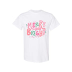 Holiday Shirt - Merry and Bright Pastel Christmas Graphic