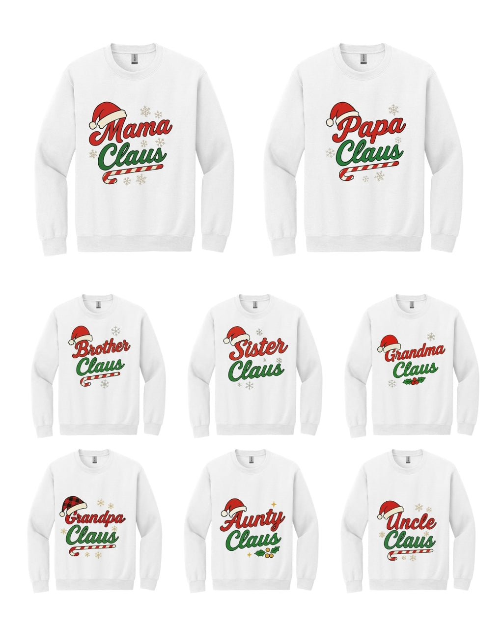 Holiday Crewneck Sweatshirt- Family Claus Christmas Apparel Collection – Matching Holiday Outfits for the Whole Family