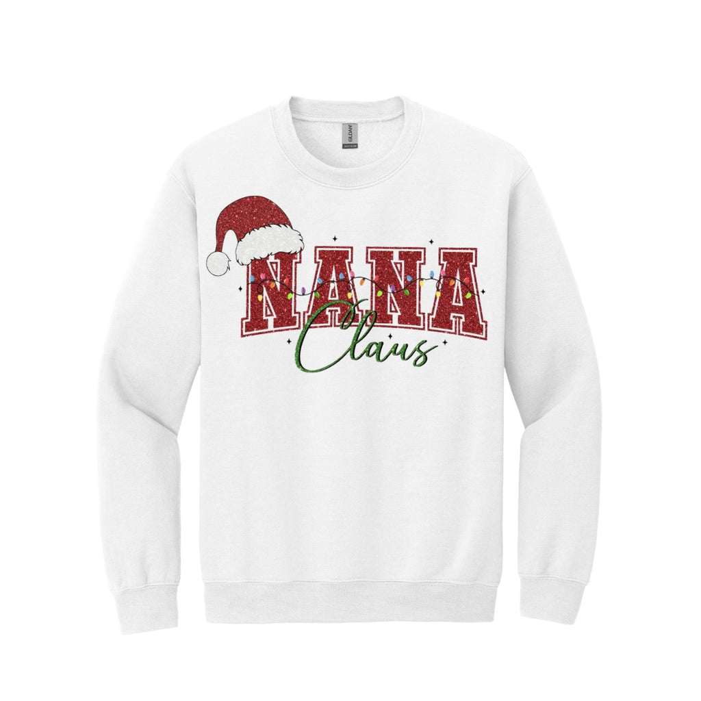 Holiday Crewneck Sweatshirt-Nana Claus Christmas Apparel – Festive Holiday Outfit for Proud Nanas