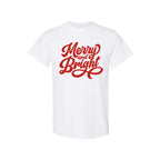 Minimalist Holiday Shirt - Merry and Bright Holiday Graphic