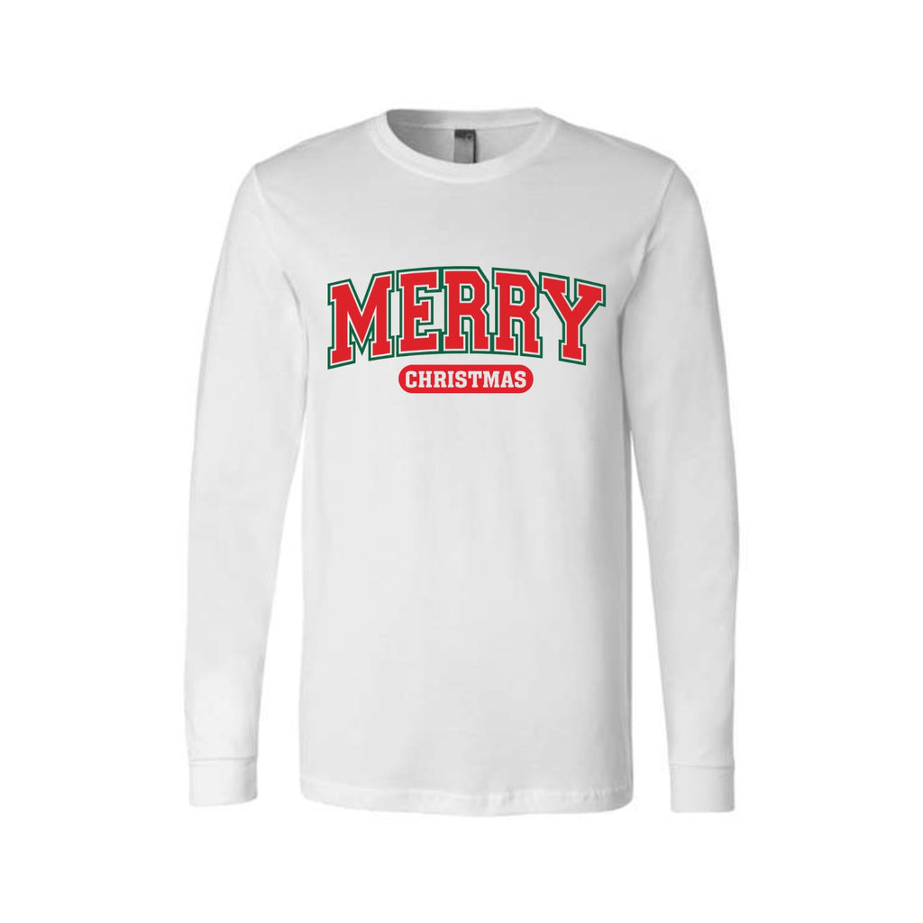 Minimalist Holiday Long Sleeves- Merry Christmas Graphic Apparel