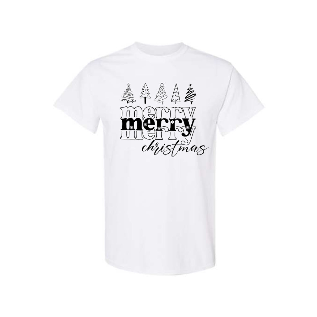 Minimalist Holiday Shirt - Merry Merry Christmas Graphic Tee