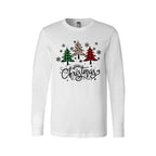 Holiday Long Sleeves-Merry Christmas 3 Graphic Trees