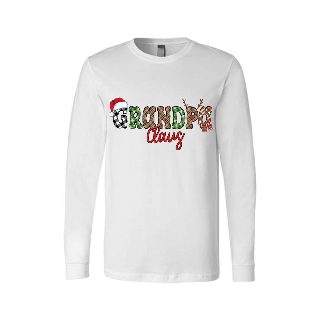 Holiday Long Sleeves- Grandpa Claus Christmas Apparel – Fun & Festive Holiday Outfit for Grandpas
