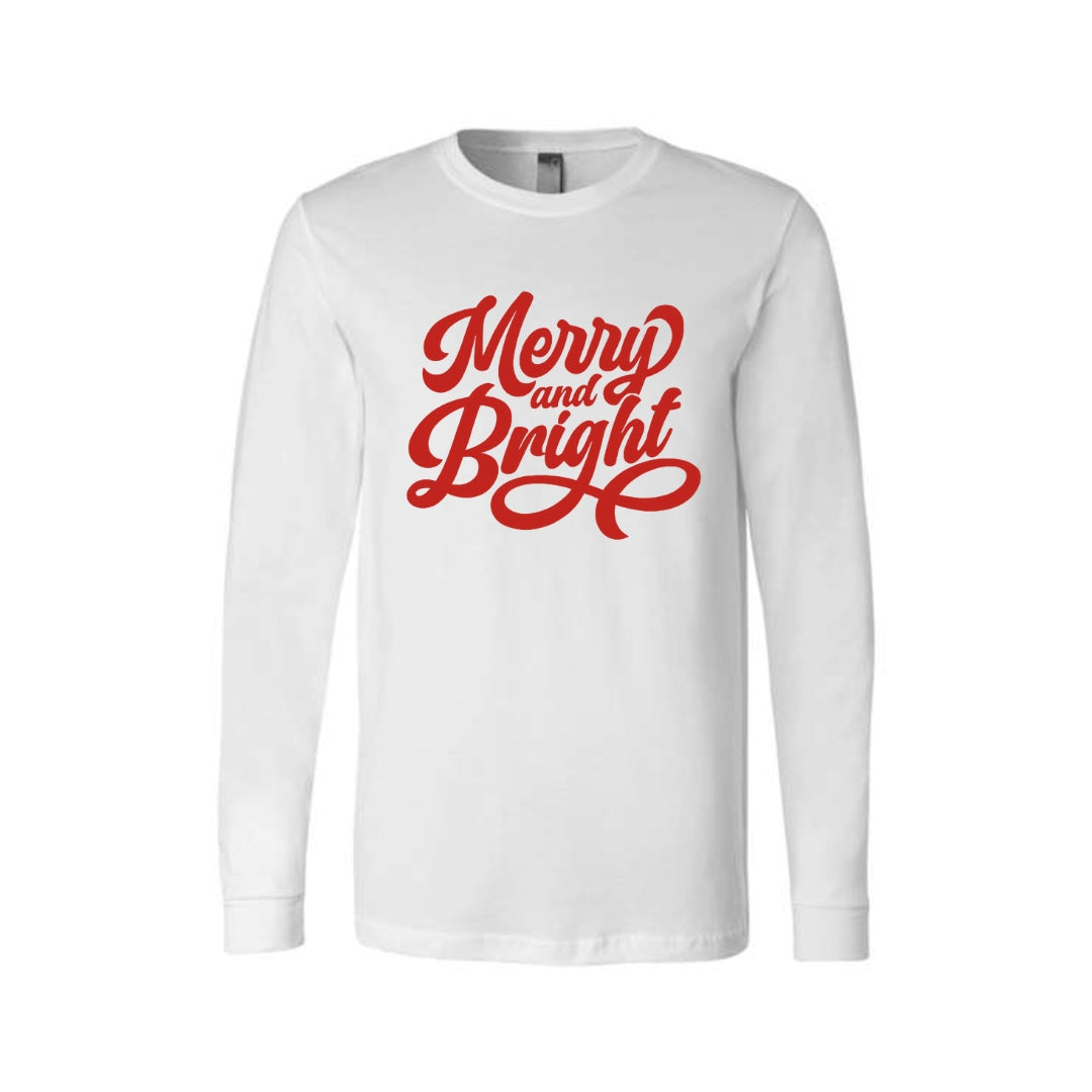 Holiday Long Sleeves-Merry and Bright Holiday Graphic