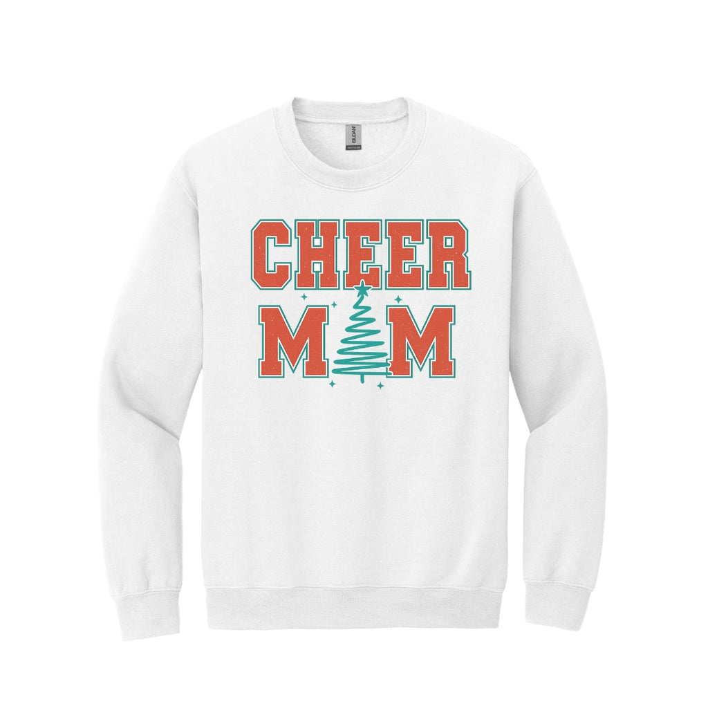 Holiday Crewneck Sweatshirt-Festive “Cheer Mom” Christmas Apparel – Perfect Holiday Spirit Wear for Cheer Moms
