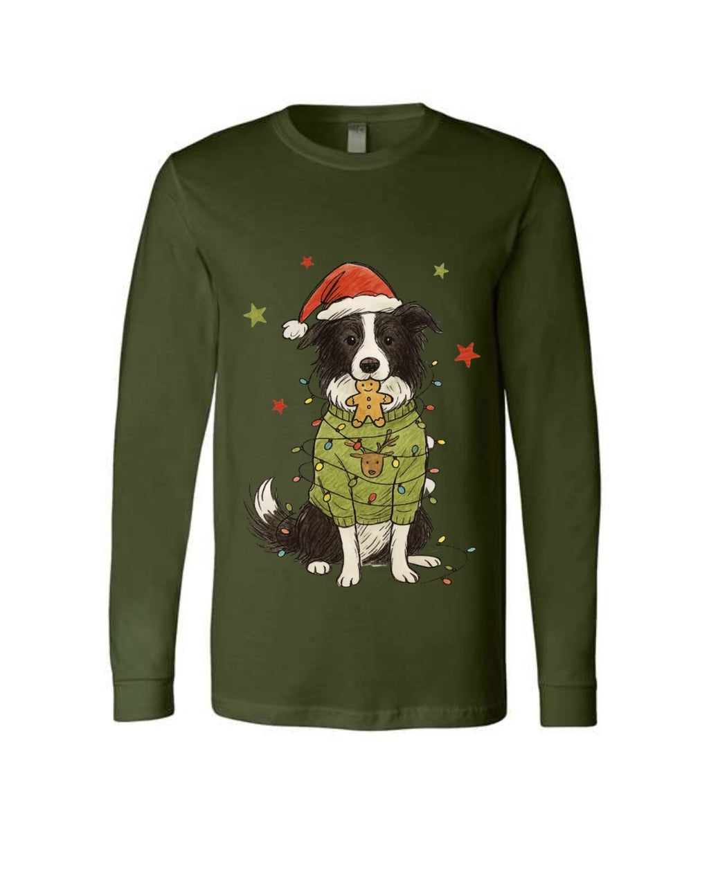 Border Collie Christmas Lights Design – Cute Holiday Dog Lover Gift