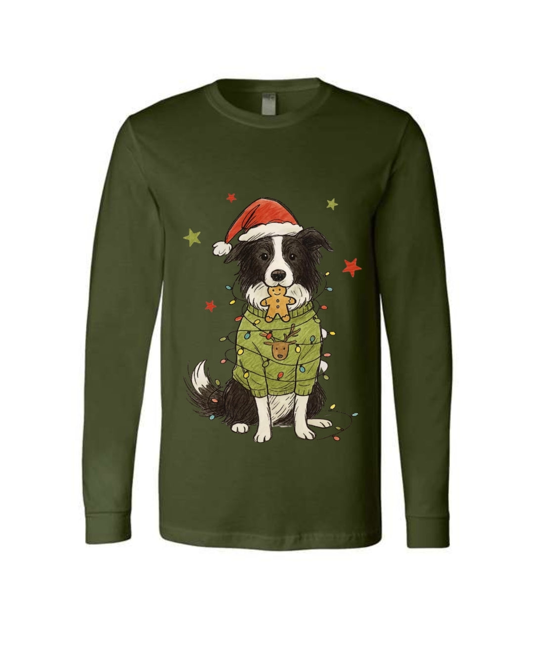 Border Collie Christmas Lights Design – Cute Holiday Dog Lover Gift