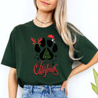 Merry & Furry Tees: Merry Christmas Paw Print Holiday Apparel – Festive Pet Lover Christmas Design