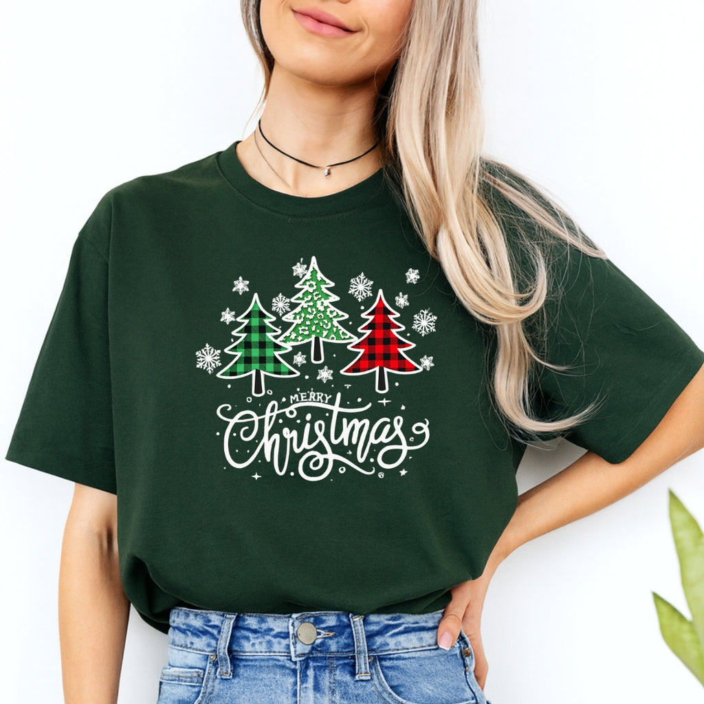 Holiday Shirt -Merry Christmas 3 Graphic Trees