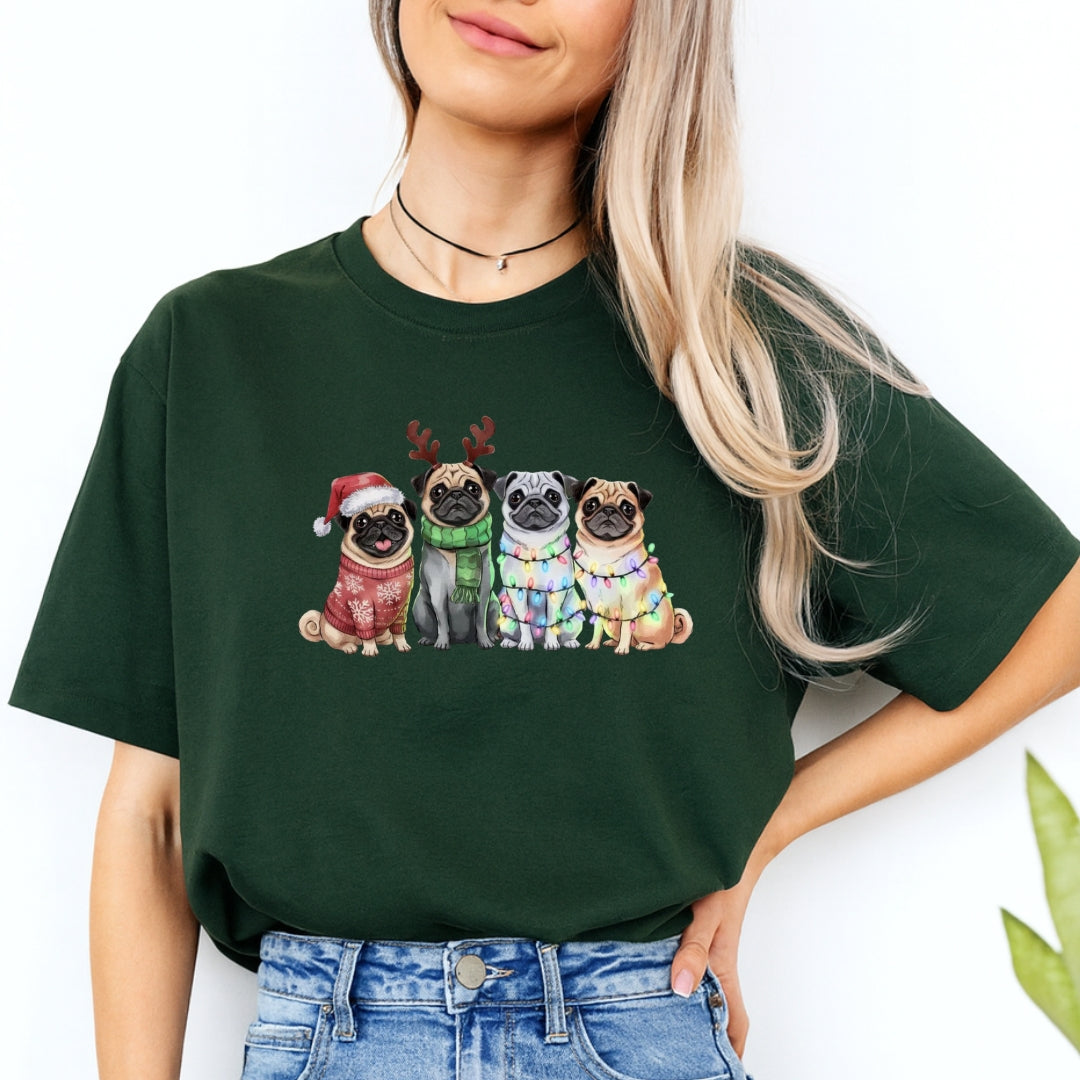 Merry & Furry Tees: Festive Pug Christmas Apparel – Cute Holiday Dog Lover Gift