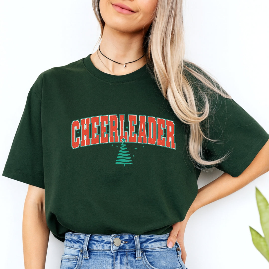 Holiday Shirt - Festive “Cheerleader” Christmas Apparel – Perfect Holiday Spirit Wear for Cheer Teams
