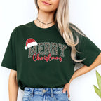 Holiday Shirt - “Merry Christmas” Leopard Santa Design