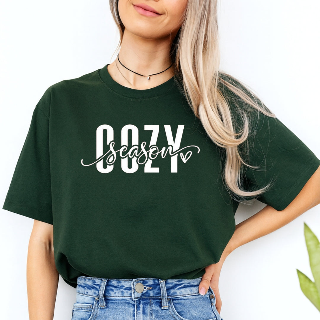 Minimalist Holiday Shirt - Cozy Season Script Design