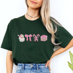Holiday Shirt -Pink Christmas Icons Graphic