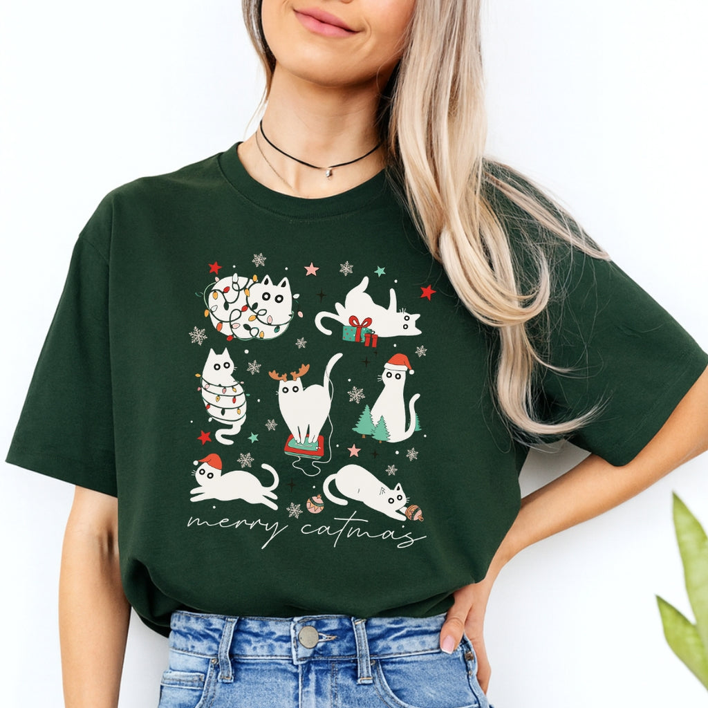 Christmas Tee for Pet Parents : Merry Catmas – Funny Christmas Cat Lover Gift