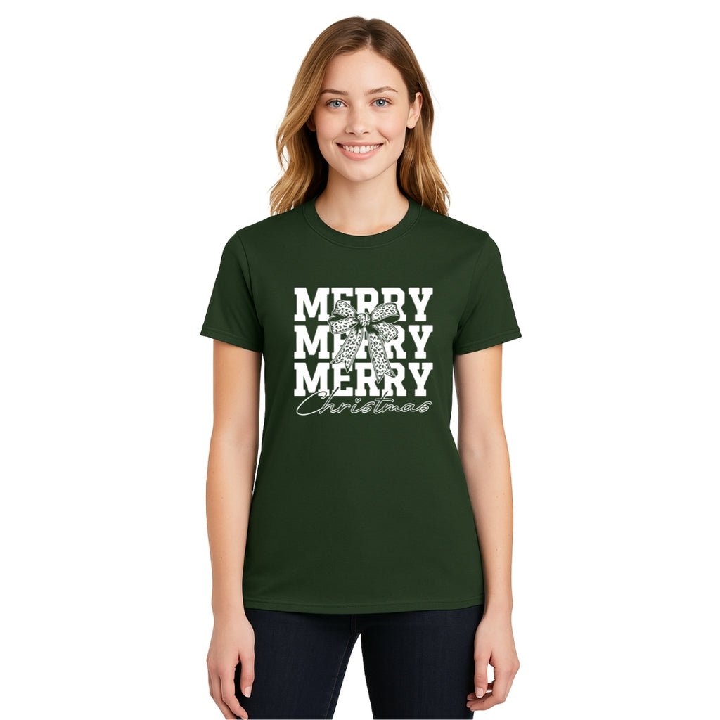 Holiday Shirt - Merry Merry Merry Christmas Graphic