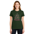Holiday Shirt -Merry Christmas Pink Bow Tree Graphic