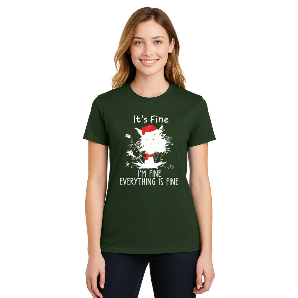 Christmas Tee for Pet Parents : “It’s Fine, I’m Fine, Everything Is Fine”