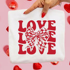 Love Love Love Sweatshirt & Tee – Valentine’s Day Bow Heart Design