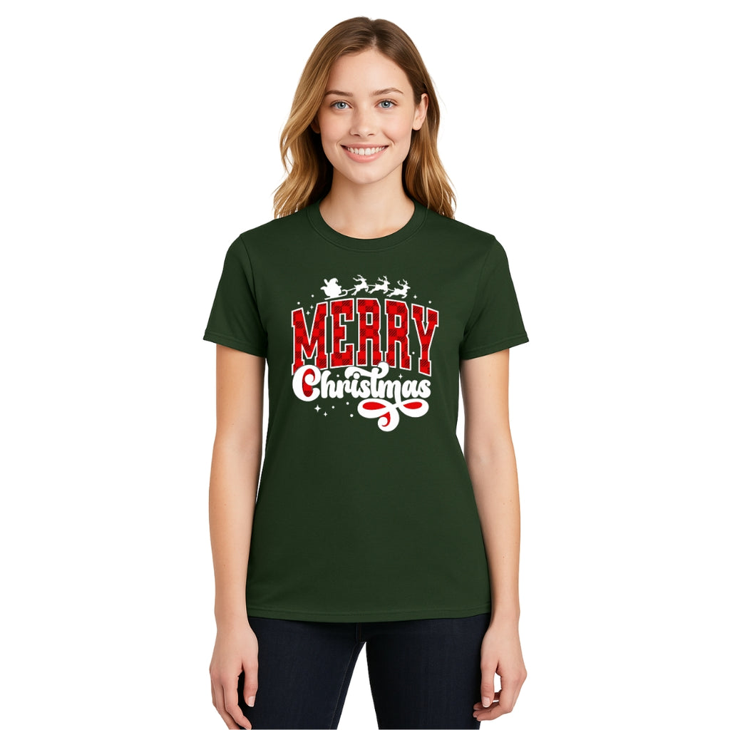 Holiday Shirt - Merry Christmas Buffalo Plaid Graphic