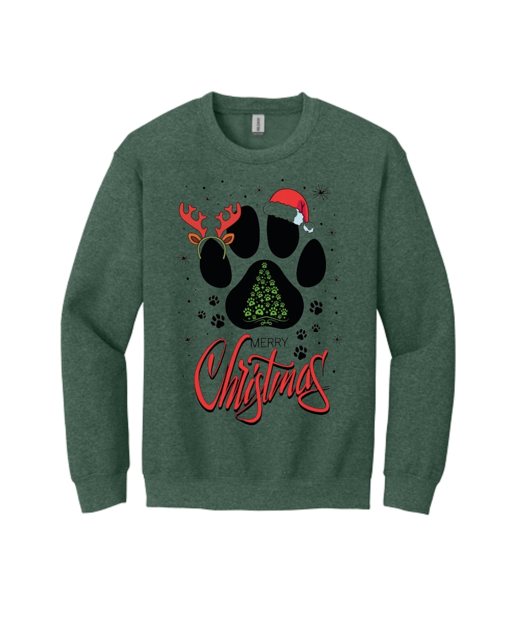 Merry Christmas Paw Print Holiday Apparel – Festive Pet Lover Christmas Design