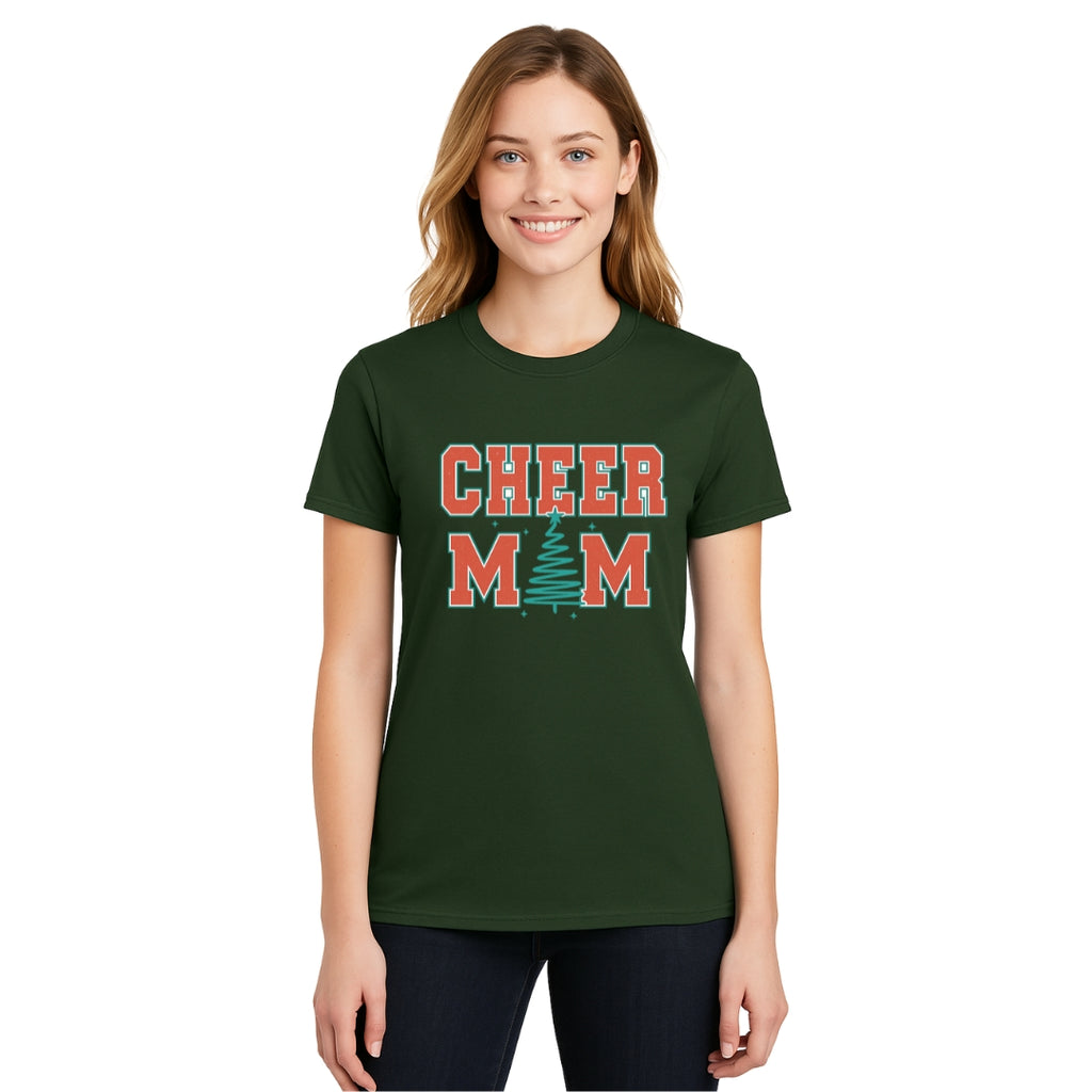 Holiday Shirt - Festive “Cheer Mom” Christmas Apparel – Perfect Holiday Spirit Wear for Cheer Moms