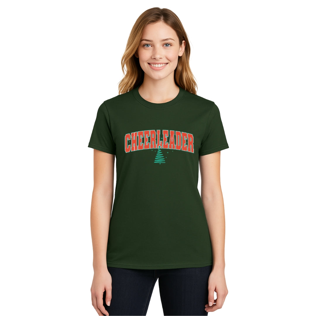 Holiday Shirt - Festive “Cheerleader” Christmas Apparel – Perfect Holiday Spirit Wear for Cheer Teams