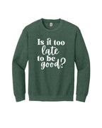 Is It Too Late To Be Good?