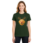 Merry & Furry Tees:Reindeer Golden Retriever Christmas Design – Cute Holiday Dog Graphic