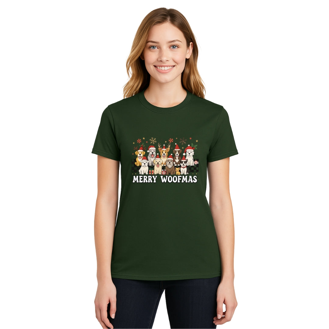 Christmas Tee for Pet Parents : Merry Woofmas Dog Lover Apparel